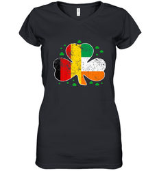 Irish German Flag Shamrock St Patricks Shirts Women's V-Neck T-Shirt
