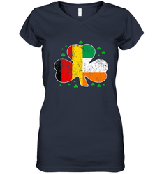 Irish German Flag Shamrock St Patricks Shirts Women's V-Neck T-Shirt