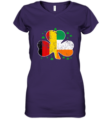 Irish German Flag Shamrock St Patricks Shirts Women's V-Neck T-Shirt Women's V-Neck T-Shirt - FordPhuMy
