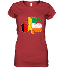 Irish German Flag Shamrock St Patricks Shirts Women's V-Neck T-Shirt Women's V-Neck T-Shirt - FordPhuMy