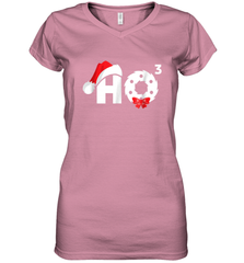 Santa HO HO3 Cubed Funny Christmas Women's V-Neck T-Shirt Women's V-Neck T-Shirt - FordPhuMy