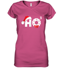 Santa HO HO3 Cubed Funny Christmas Women's V-Neck T-Shirt Women's V-Neck T-Shirt - FordPhuMy