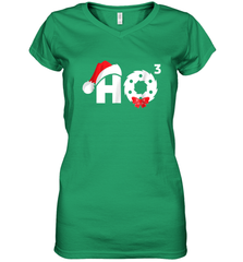Santa HO HO3 Cubed Funny Christmas Women's V-Neck T-Shirt Women's V-Neck T-Shirt - FordPhuMy