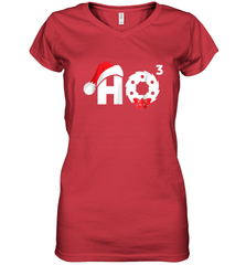Santa HO HO3 Cubed Funny Christmas Women's V-Neck T-Shirt Women's V-Neck T-Shirt - FordPhuMy