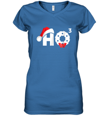 Santa HO HO3 Cubed Funny Christmas Women's V-Neck T-Shirt Women's V-Neck T-Shirt - FordPhuMy