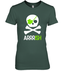 St. Patricks Day Irish Pirate Skull and Cross bones Women's Premium T-Shirt Women's Premium T-Shirt - FordPhuMy