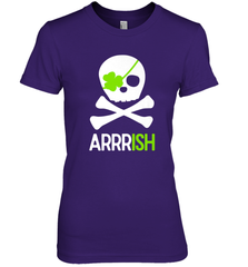 St. Patricks Day Irish Pirate Skull and Cross bones Women's Premium T-Shirt Women's Premium T-Shirt - FordPhuMy
