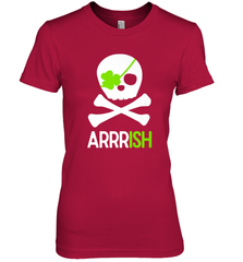 St. Patricks Day Irish Pirate Skull and Cross bones Women's Premium T-Shirt Women's Premium T-Shirt - FordPhuMy