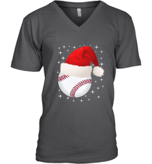 Christmas Stars baseball Ball Santa Hat Funny Sport Xmas Men's V-Neck Men's V-Neck - FordPhuMy