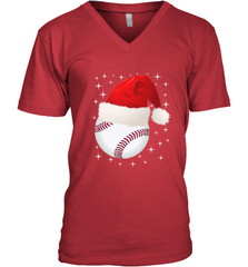 Christmas Stars baseball Ball Santa Hat Funny Sport Xmas Men's V-Neck Men's V-Neck - FordPhuMy