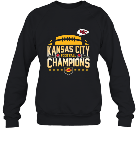 Kansas City Football _ The City Of Champions LIV Crewneck Sweatshirt Crewneck Sweatshirt / Black / S Crewneck Sweatshirt - FordPhuMy
