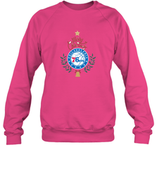 NBA Philadelphia 76ers Logo merry Christmas gilf Crewneck Sweatshirt Crewneck Sweatshirt - FordPhuMy