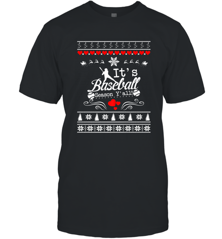 It's Baseball Season Ugly Sweater Christmas 2019 Men's T-Shirt Men's T-Shirt / Black / S Men's T-Shirt - FordPhuMy