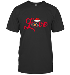 NFL Cleveland Browns Logo Christmas Santa Hat Love Heart Football Team Men's T-Shirt