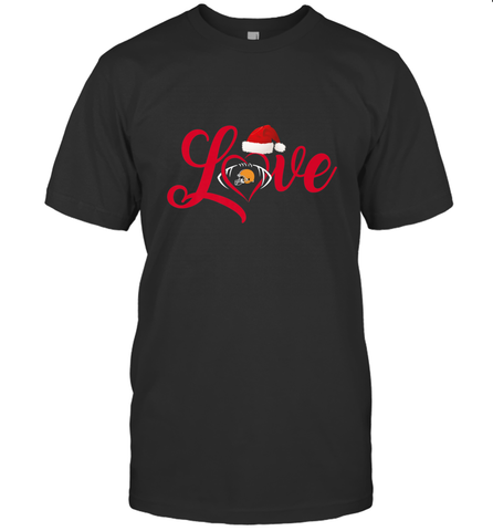 NFL Cleveland Browns Logo Christmas Santa Hat Love Heart Football Team Men's T-Shirt Men's T-Shirt / Black / S Men's T-Shirt - FordPhuMy