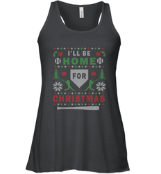 Premium Baseball Ugly Christmas Sweater Pattern Women's Racerback Tank