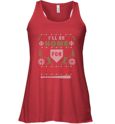 Premium Baseball Ugly Christmas Sweater Pattern Women's Racerback Tank