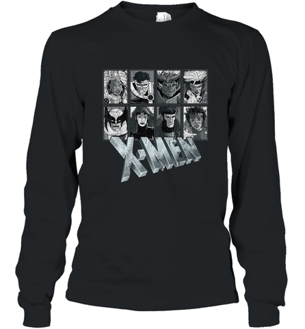 Marvel X Men Animated Series Halftone Retro 90s Long Sleeve T-Shirt Long Sleeve T-Shirt / Black / S Long Sleeve T-Shirt - FordPhuMy