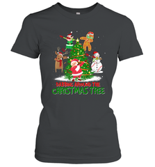 Dabbing Around Christmas Tree Baseball Snowman Santa Women's T-Shirt Women's T-Shirt - FordPhuMy
