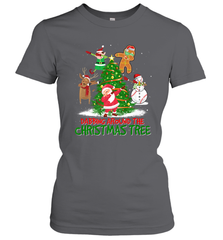 Dabbing Around Christmas Tree Baseball Snowman Santa Women's T-Shirt Women's T-Shirt - FordPhuMy
