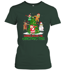 Dabbing Around Christmas Tree Baseball Snowman Santa Women's T-Shirt Women's T-Shirt - FordPhuMy