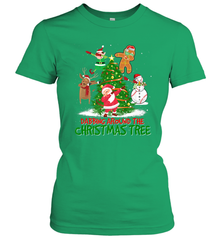 Dabbing Around Christmas Tree Baseball Snowman Santa Women's T-Shirt Women's T-Shirt - FordPhuMy