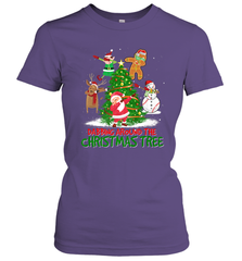 Dabbing Around Christmas Tree Baseball Snowman Santa Women's T-Shirt Women's T-Shirt - FordPhuMy