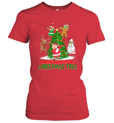 Dabbing Around Christmas Tree Baseball Snowman Santa Women's T-Shirt Women's T-Shirt - FordPhuMy