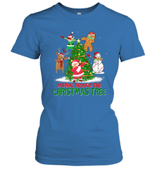 Dabbing Around Christmas Tree Baseball Snowman Santa Women's T-Shirt Women's T-Shirt - FordPhuMy