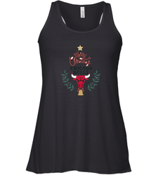 NBA Chicago Bulls Logo merry Christmas gilf Women's Racerback Tank