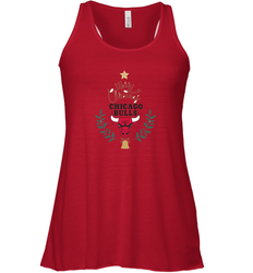 NBA Chicago Bulls Logo merry Christmas gilf Women's Racerback Tank