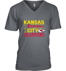 Kansas City Football Champions Vintage KC Distressed Gift Men's V-Neck Men's V-Neck - FordPhuMy