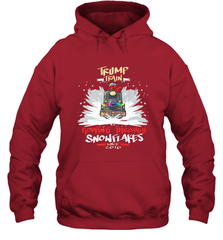 Trump Train 2020 Plow snowflakes Christmas Hooded Sweatshirt Hooded Sweatshirt - FordPhuMy