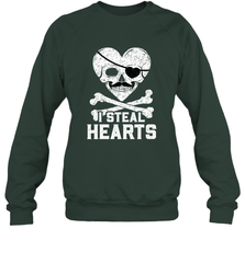 I Steal Hearts Valentine's Day Pirate Skull Art Graphics Crewneck Sweatshirt Crewneck Sweatshirt - FordPhuMy