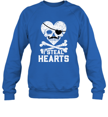 I Steal Hearts Valentine's Day Pirate Skull Art Graphics Crewneck Sweatshirt Crewneck Sweatshirt - FordPhuMy