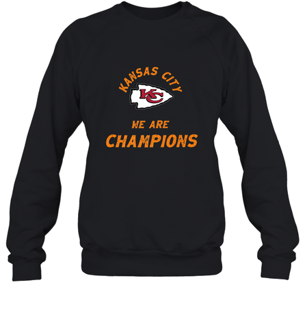 KC Kansas City Tribal Arrowhead we are Champions Crewneck Sweatshirt Crewneck Sweatshirt / Black / S Crewneck Sweatshirt - FordPhuMy