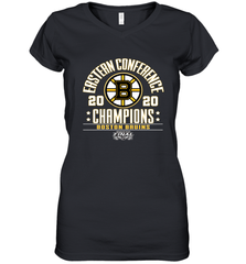 NHL Boston Bruins Fanatics 2020 Eastern Conference Champions Defensive Zone Women's V-Neck T-Shirt Women's V-Neck T-Shirt - FordPhuMy
