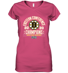 NHL Boston Bruins Fanatics 2020 Eastern Conference Champions Defensive Zone Women's V-Neck T-Shirt Women's V-Neck T-Shirt - FordPhuMy