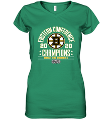 NHL Boston Bruins Fanatics 2020 Eastern Conference Champions Defensive Zone Women's V-Neck T-Shirt Women's V-Neck T-Shirt - FordPhuMy