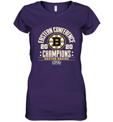 NHL Boston Bruins Fanatics 2020 Eastern Conference Champions Defensive Zone Women's V-Neck T-Shirt Women's V-Neck T-Shirt - FordPhuMy