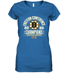 NHL Boston Bruins Fanatics 2020 Eastern Conference Champions Defensive Zone Women's V-Neck T-Shirt Women's V-Neck T-Shirt - FordPhuMy