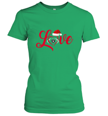 NFL Oakland Raiders Logo Christmas Santa Hat Love Heart Football Team Women's T-Shirt Women's T-Shirt - FordPhuMy