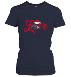 NFL Oakland Raiders Logo Christmas Santa Hat Love Heart Football Team Women's T-Shirt