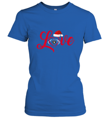 NFL Oakland Raiders Logo Christmas Santa Hat Love Heart Football Team Women's T-Shirt Women's T-Shirt - FordPhuMy