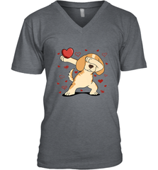 Dog Dabbing Heart For Valentine's Day Art Graphics Gift Men's V-Neck Men's V-Neck - FordPhuMy