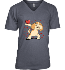 Dog Dabbing Heart For Valentine's Day Art Graphics Gift Men's V-Neck Men's V-Neck - FordPhuMy