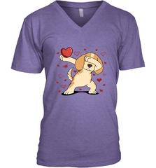 Dog Dabbing Heart For Valentine's Day Art Graphics Gift Men's V-Neck Men's V-Neck - FordPhuMy