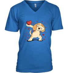 Dog Dabbing Heart For Valentine's Day Art Graphics Gift Men's V-Neck Men's V-Neck - FordPhuMy