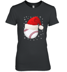Christmas Stars baseball Ball Santa Hat Funny Sport Xmas Women's Premium T-Shirt