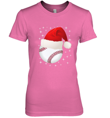 Christmas Stars baseball Ball Santa Hat Funny Sport Xmas Women's Premium T-Shirt Women's Premium T-Shirt - FordPhuMy